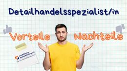 Vorschaubild des Videos «Detailhandelsspezialist / Detailhandelsspezialistin: 5 Vorteile, 4 Nachteile»